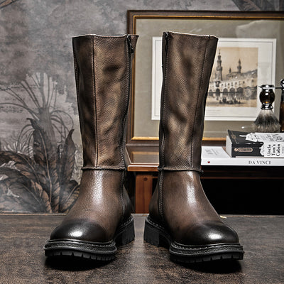 Botas de Cuero Artesanales para Hombre con Suela Gruesa Vintage - Image 3