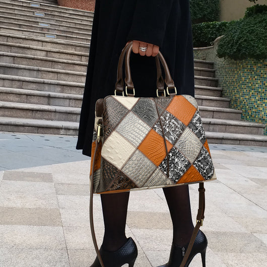 Bolso de Hombro Patchwork con Contraste de Colores - Image 3