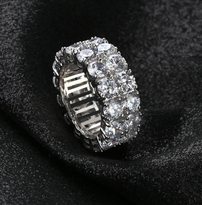 Anillo Hip Hop Doble Fila con Circones Incrustados para Hombre - Image 2