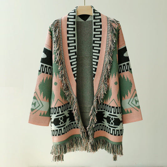 Suéter Bohemio de Cachemira con Flecos