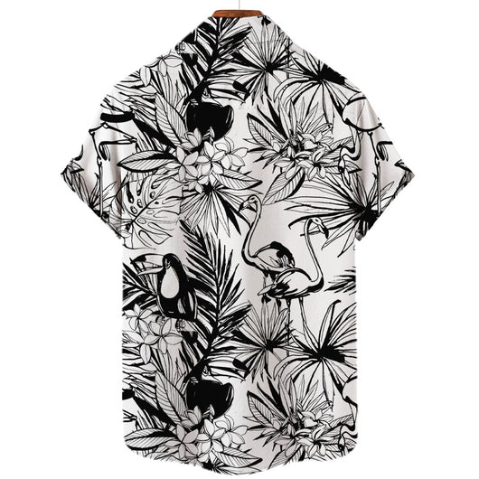 Camisa Hawaiana Tropical con Impresión 3D Digital de Animales de Selva para Hombre - Image 12