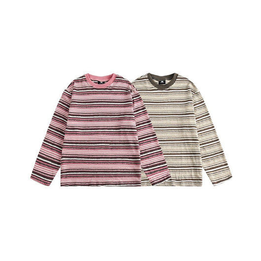 Camiseta a Rayas de Manga Larga - Sudadera Versátil para Hombre y Mujer - Image 5