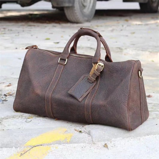 Bolsa de Viaje Estilo Retro Europeo y Americano en Cuero Genuino - Image 7