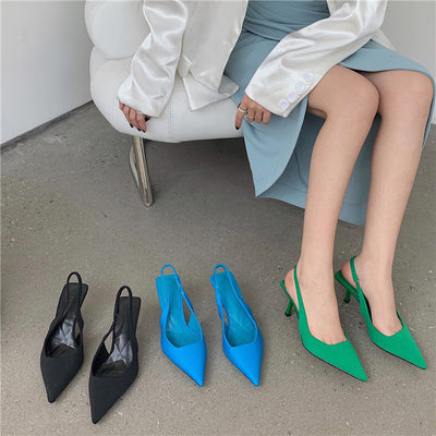 Sandalias Stiletto Puntiagudas con Talón Abierto - Image 14