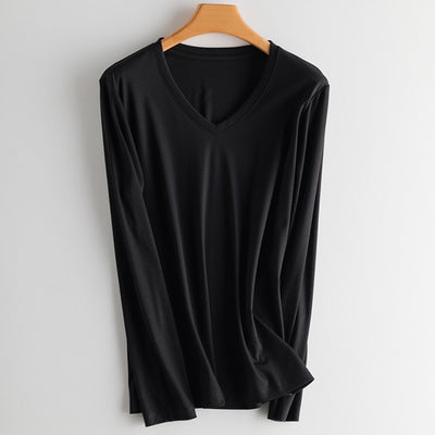 Camiseta Básica de Cuello Redondo Manga Larga Otoño - Image 4