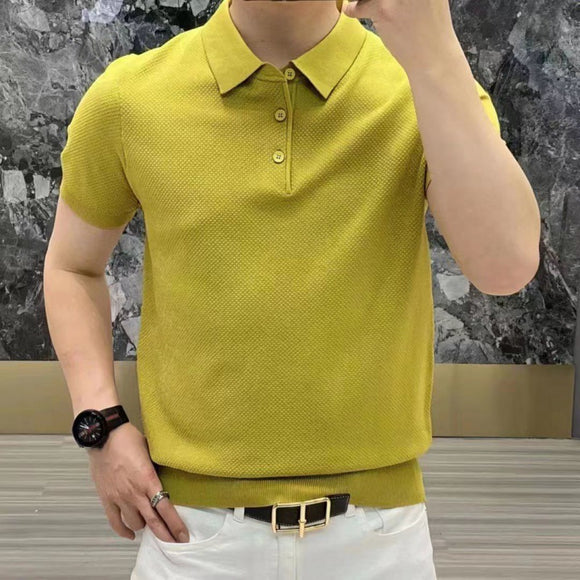 Polo Casual Lujo Asequible con Estampado de Piña - Manga Corta para Hombre