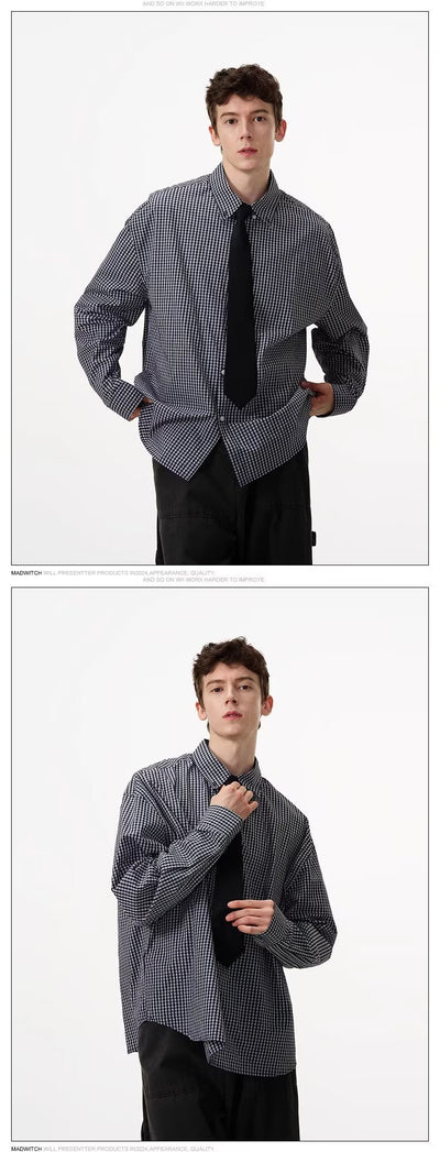 Camisa de Manga Larga a Cuadros para Hombre - Primavera y Otoño - Image 10
