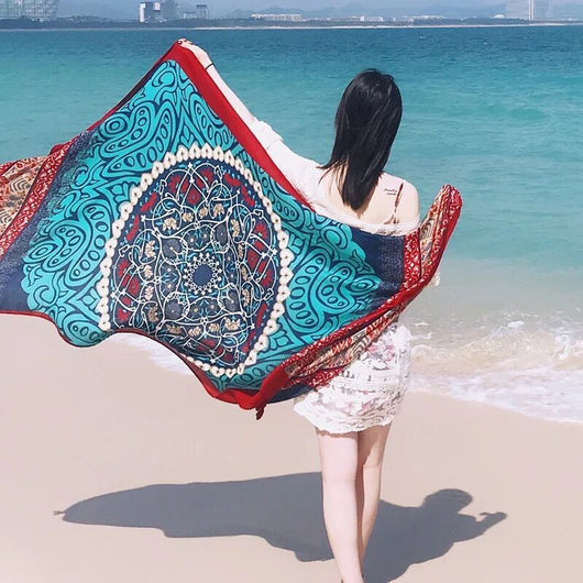 Pareo Étnico de Algodón y Lino - Toalla de Playa Oversized para Viajes - Image 26