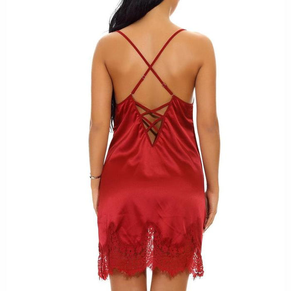 Babydoll Sensual con Espalda Cruzada y Falda Larga para uso en Ecuador