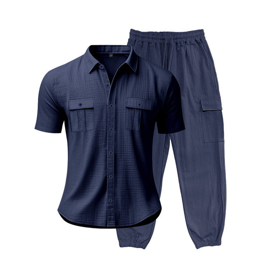 Conjunto de Trabajo Casual: Camisa Manga Corta y Pantalón - Image 14