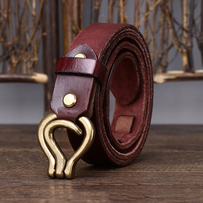 Cinturón de Cuero Genuino Curtido Vegetal Estilo Retro para Hombre