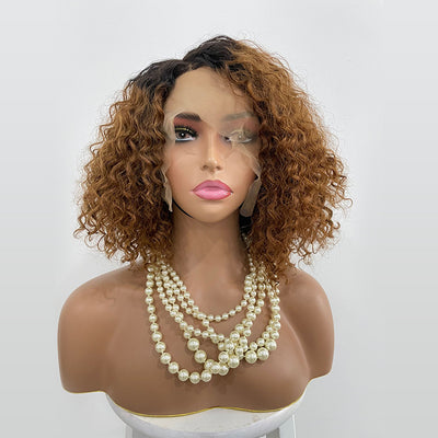 Peluca de Cabello Humano Rizado Ombré 1B/30 con Encaje Frontal - Image 2