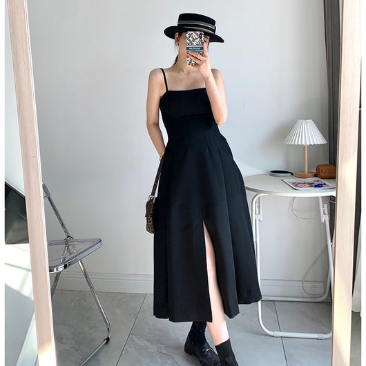 Vestido Negro con Tirantes Ajustables Estilo Temperamento - Image 12