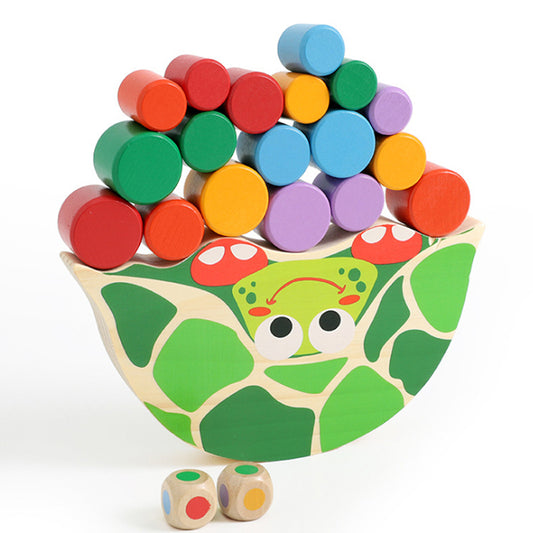 Juguete de Tortuga de Madera para Equilibrio