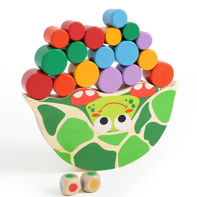 Juguete de Tortuga de Madera para Equilibrio