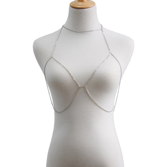 Cadena de Cuerpo Bikini con Rhinestones Brillantes y Cierre de Garra