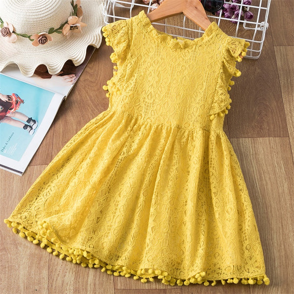 Vestido de Niña con Encaje Calado