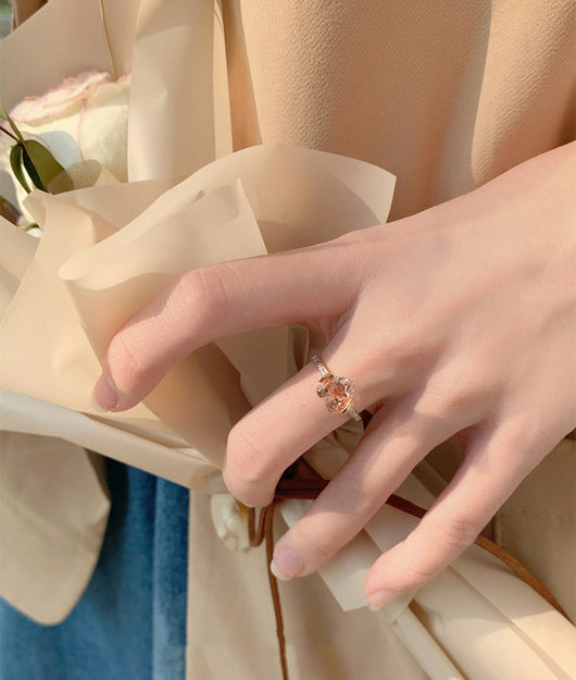 Anillo de Corazón Morganita para Mujer en Oro Rosa 18K - Image 5