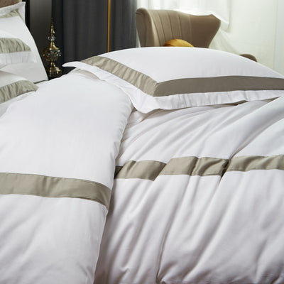 Juego de Cama de Algodón Puro Satén Blanco Lujo Hotel 4 Piezas - Image 4