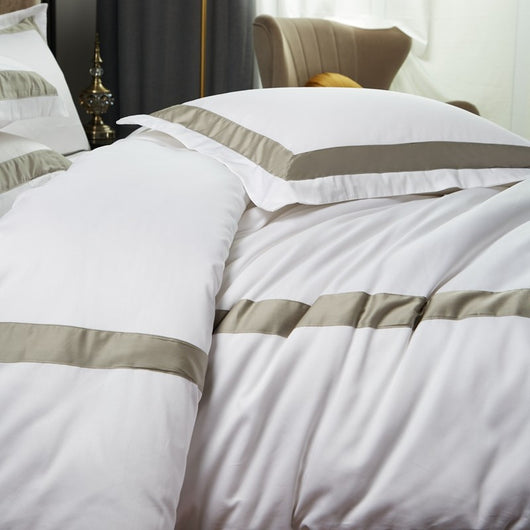 Juego de Cama de Algodón Puro Satén Blanco Lujo Hotel 4 Piezas - Image 4