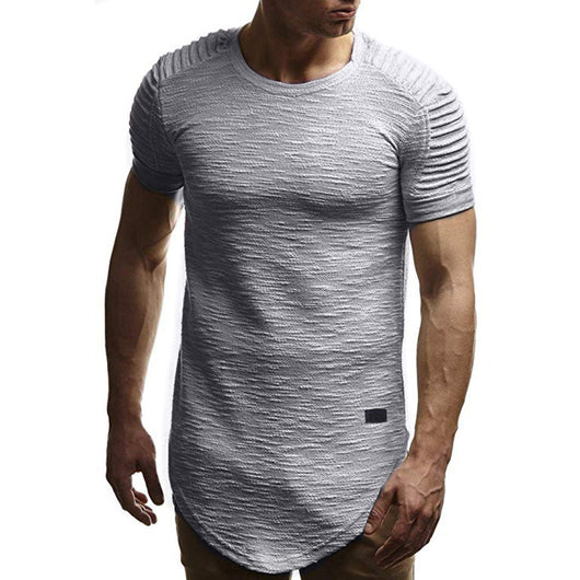 Camiseta Manga Corta con Pliegues Asimétricos en Hombros - Image 10