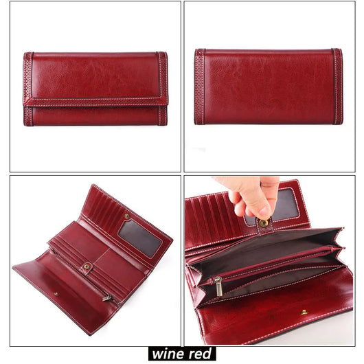 Billetera Larga de Cuero para Mujer con Múltiples Compartimentos - Image 11