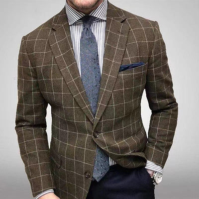 Saco de Cuadros Slim Fit para Hombre - Estilo Casual Moderno