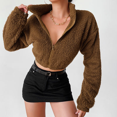 Blusa Moderna con Cuello de Pie y Cierre de Cremallera - Image 4