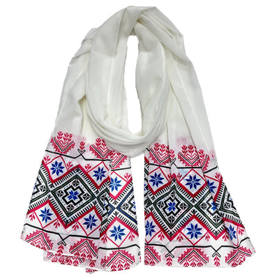 Pañuelo Largo de Gasa Perlada con Estampado Liso - Hijab Versátil para Mujer - Image 6