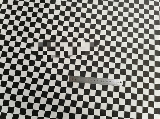 Revestimiento de Pared a Cuadros Blanco y Negro en Cuero Sintético - Image 10