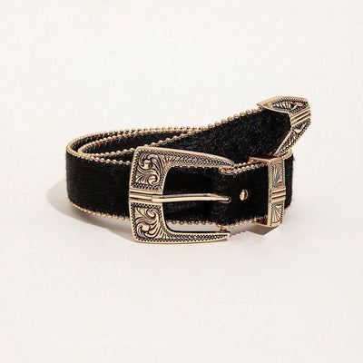 Cinturón Vaquero Mujer con Patrón Retro - Estilo Occidental PU - Image 3