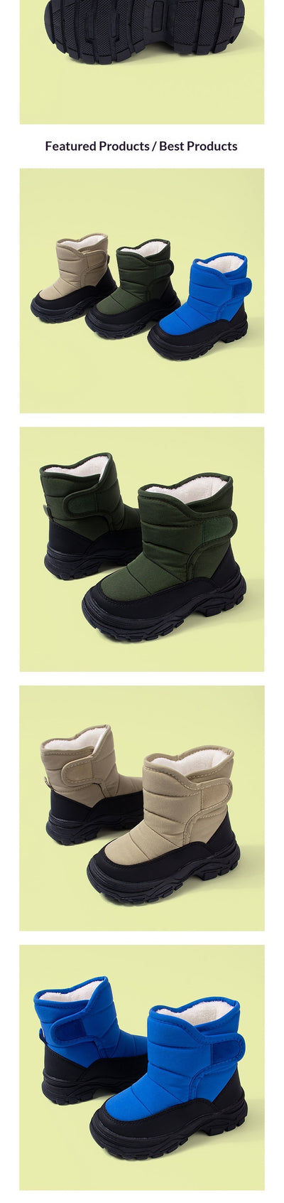 Botas Cálidas Aisladas para Niños con Suela Gruesa y Caña Alta - Image 10