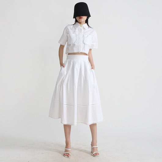 Conjunto Retro Dos Piezas Blusa Corta para Mujer - Image 3