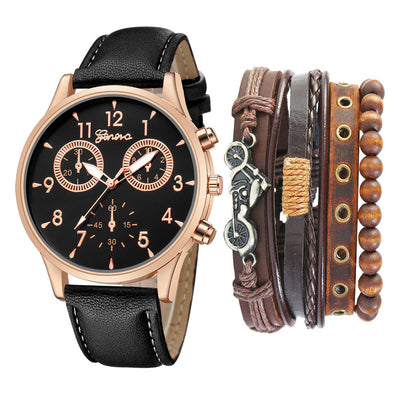 Reloj Pulsera Punk con Cinturón y Brazalete Doble Esfera