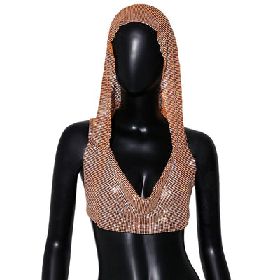 Chaleco Deportivo Brillante con Capucha y Lentejuelas Metálicas - Image 5