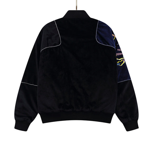 Chaqueta de Béisbol Terciopelo Bordado - Abrigo de Algodón Premium