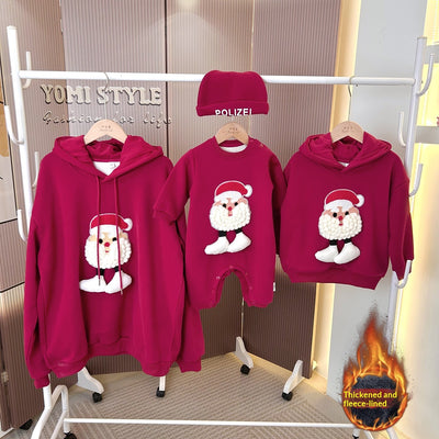 Conjunto Navideño Familiar: Pijama Polar con Capucha para Padres e Hijos - Image 6