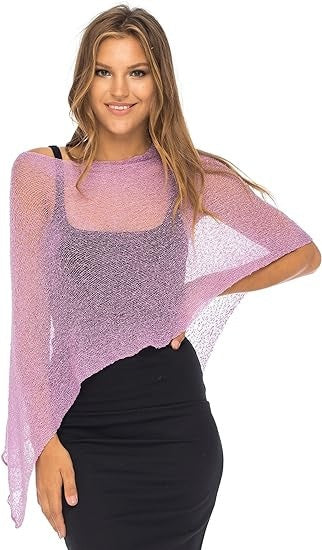 Blusa Tejida de Protección Solar con Capa Irregular para Mujer - Image 17