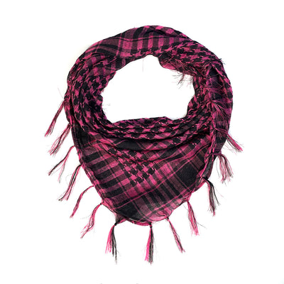 Pañuelo Táctico Keffiyeh Cuadros Houndstooth con Borlas Desértico - Image 9