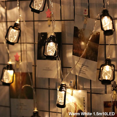 Luces LED Estilo Linterna Retro - Guirnalda Decorativa a Batería para Fiestas y Jardín - Image 3