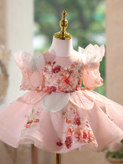 Vestido de Princesa Lujo Asequible para Fiestas de Cumpleaños Infantiles - Image 4