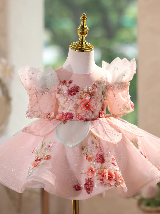 Vestido de Princesa Lujo Asequible para Fiestas de Cumpleaños Infantiles - Image 4