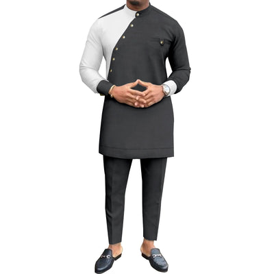 Conjunto de Algodón Puro Africano para Hombre - Traje de Ocio Elegante - Image 8