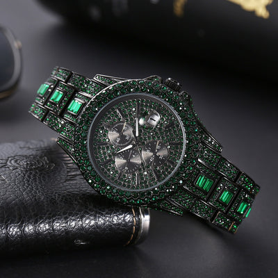 Reloj Hombre Hip Hop Cristales Brillantes Luminoso Cuarzo Multicolor - Image 11