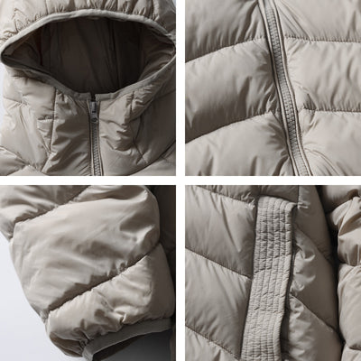 Chaqueta Acolchada con Capucha de Plumón de Pato Blanco - Image 4