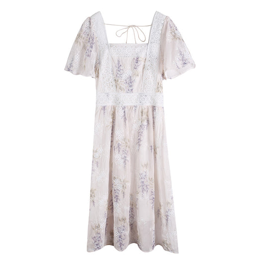 Vestido Retro de Encaje Floral con Elegancia Vintage - Image 2