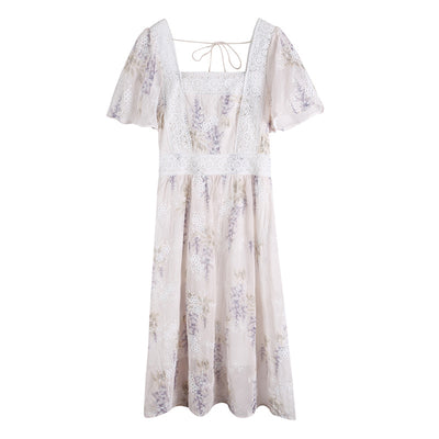 Vestido Retro de Encaje Floral con Elegancia Vintage - Image 2