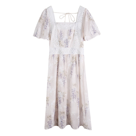 Vestido Retro de Encaje Floral con Elegancia Vintage - Image 2