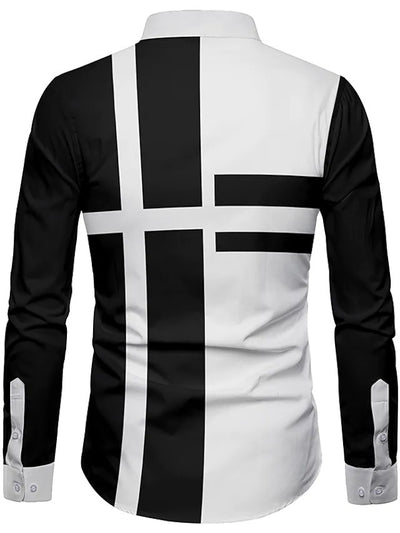 Camisa de Manga Larga Hueca Talla Europea para Hombre - Image 4