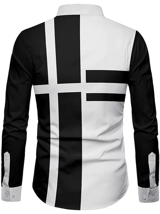 Camisa de Manga Larga Hueca Talla Europea para Hombre - Image 4